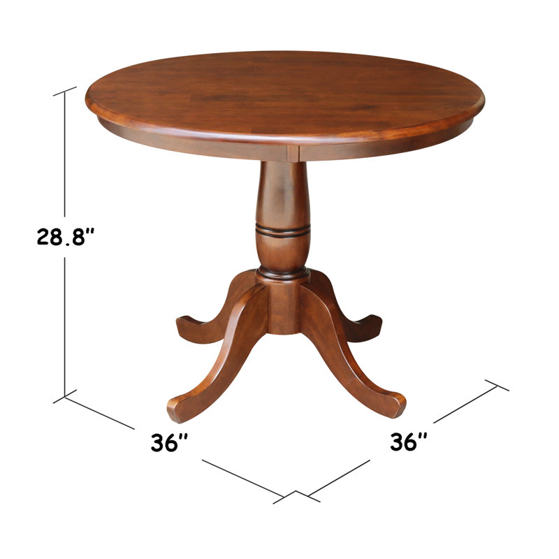 Charlton Home® Solid Wood Pedestal Dining Table & Reviews Wayfair